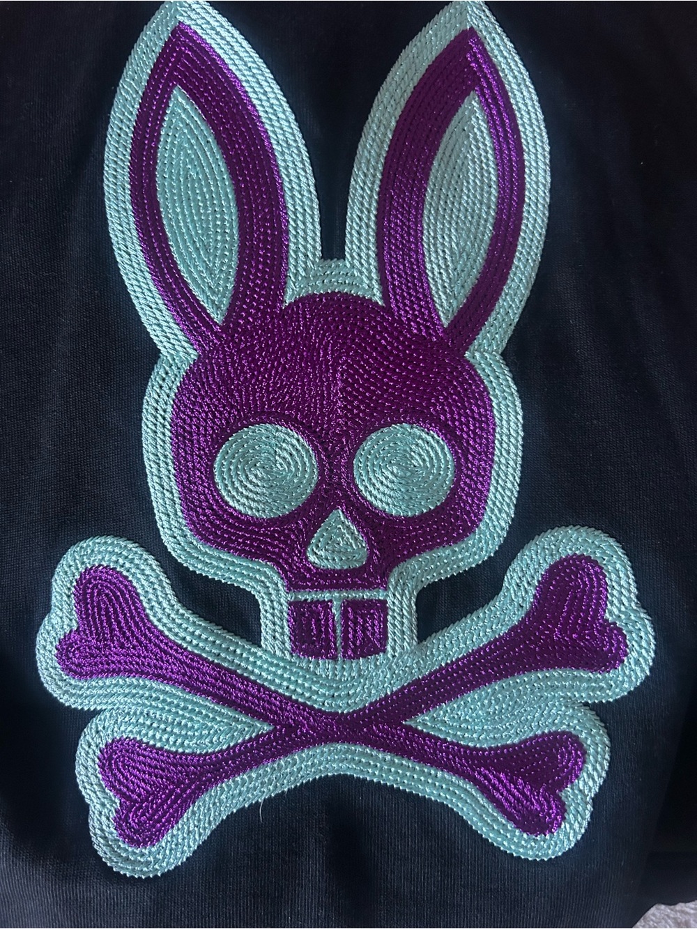 Psycho Bunny Black Purple & Light Blue Hoodie M